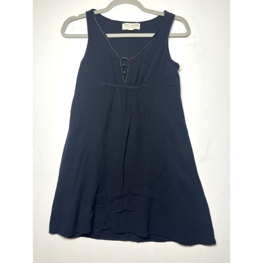 Idyllwind Miranda Lambert Black Boho Studded V-Neck Sleeveless Mini Dress XS
